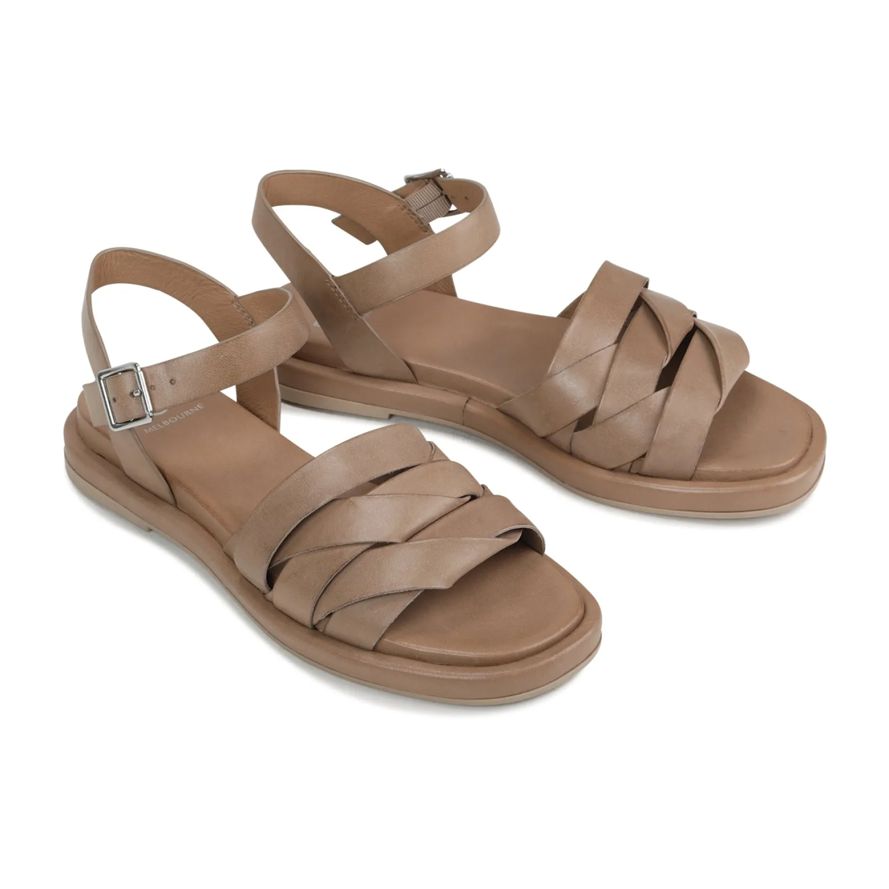 ORIGAMI LEATHER SLIDE SANDALS>EOS Footwear Clearance