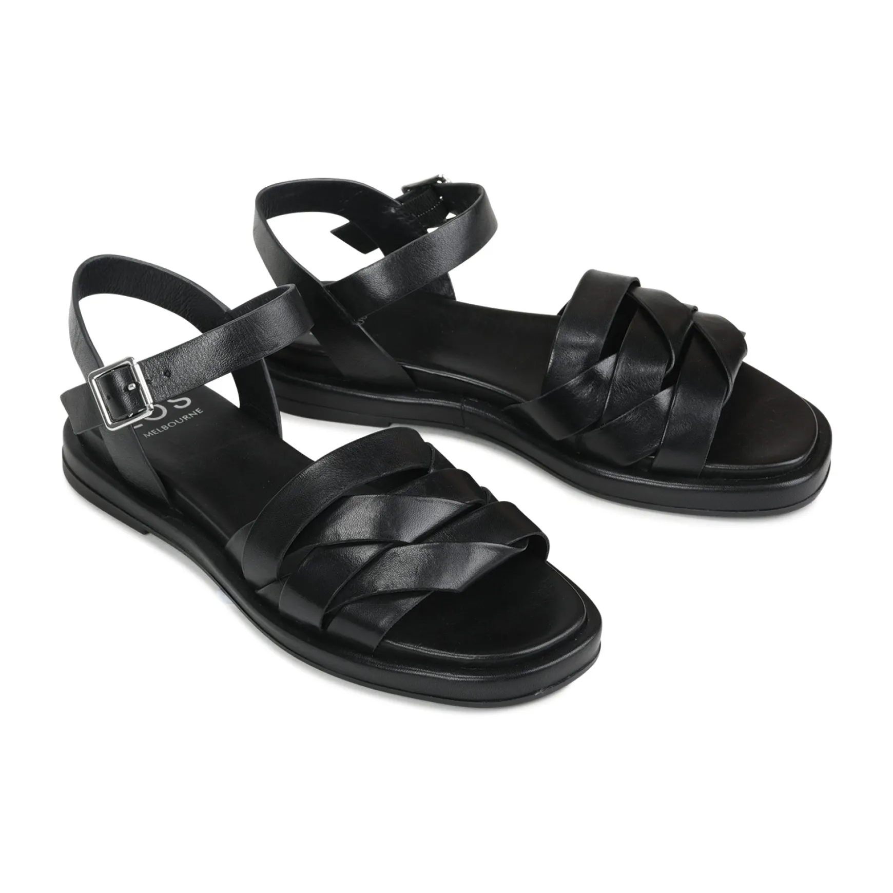 ORIGAMI LEATHER SLIDE SANDALS>EOS Footwear Clearance