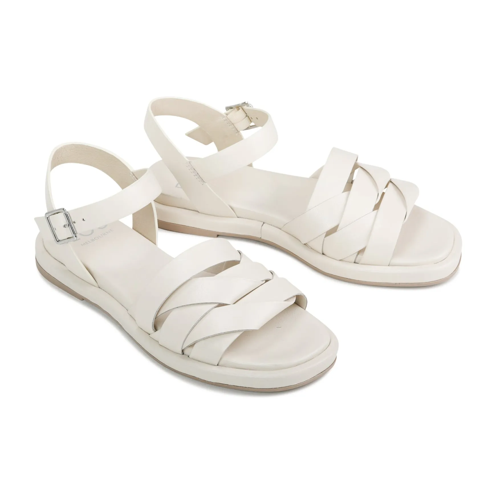 ORIGAMI LEATHER SLIDE SANDALS>EOS Footwear Clearance