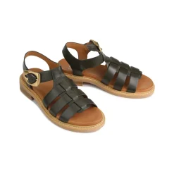 ORNAMENT LEATHER SANDALS><noscript><img width=
