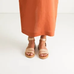 ORNAMENTAL ANKLE STRAP SANDALS LEATHER><noscript><img width=