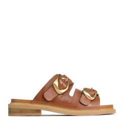 ORNATE SLIDE SANDALS LEATHER>EOS Footwear Clearance