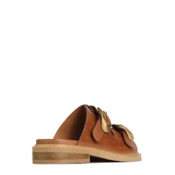 ORNATE SLIDE SANDALS LEATHER><noscript><img width=