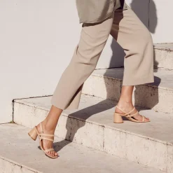 PETELLA LEATHER BLOCK HEEL SANDALS><noscript><img width=
