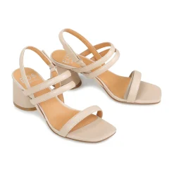 PETELLA LEATHER BLOCK HEEL SANDALS><noscript><img width=