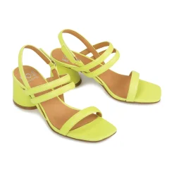 PETELLA LEATHER BLOCK HEEL SANDALS><noscript><img width=