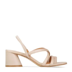 PETICE LEATHER BLOCK HEEL SANDALS>EOS Footwear New
