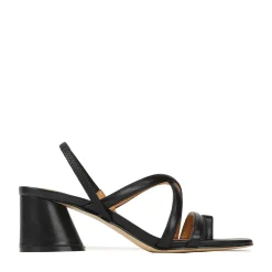 PETICE LEATHER BLOCK HEEL SANDALS><noscript><img width=