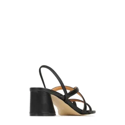 PETICE LEATHER BLOCK HEEL SANDALS><noscript><img width=
