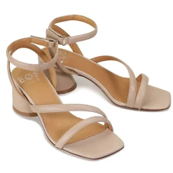 PETRICIA LEATHER BLOCK HEEL SANDALS><noscript><img width=