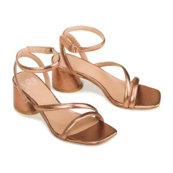 PETRICIA LEATHER BLOCK HEEL SANDALS><noscript><img width=