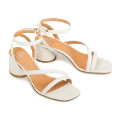 PETRICIA LEATHER BLOCK HEEL SANDALS><noscript><img width=