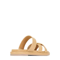 RING LEATHER SLIDE SANDALS><noscript><img width=