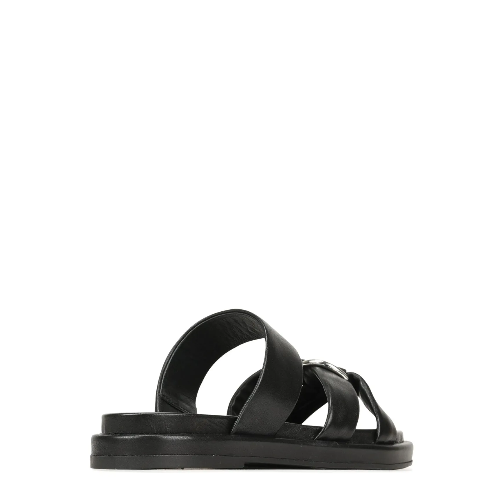 RING LEATHER SLIDE SANDALS>EOS Footwear Outlet
