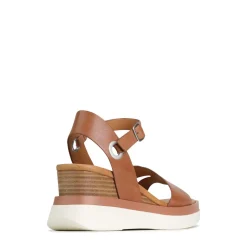 SASKIA STRAP WEDGE SANDALS LEATHER><noscript><img width=