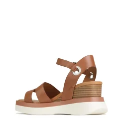 SASKIA STRAP WEDGE SANDALS LEATHER><noscript><img width=