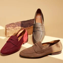 SERAH SUEDE LEATHER LOAFERS><noscript><img width=