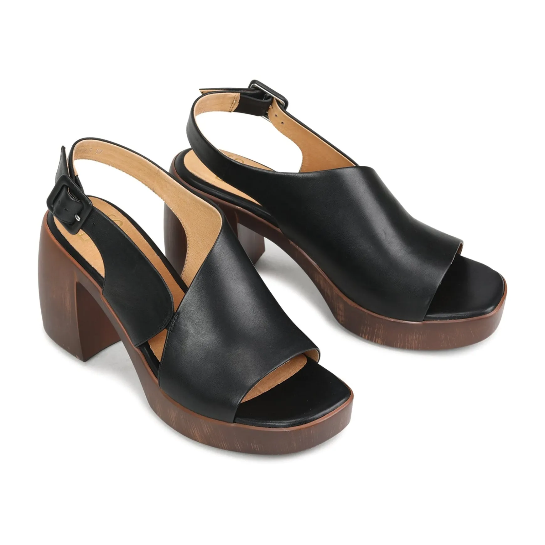 SPICER LEATHER BLOCK HEEL SANDALS>EOS Footwear Sale