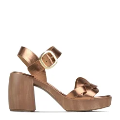 SPIRITED LEATHER BLOCK HEEL SANDALS><noscript><img width=