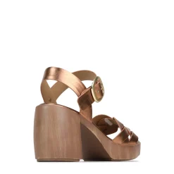 SPIRITED LEATHER BLOCK HEEL SANDALS><noscript><img width=