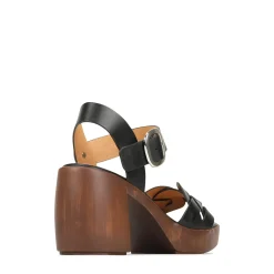 SPIRITED LEATHER BLOCK HEEL SANDALS><noscript><img width=