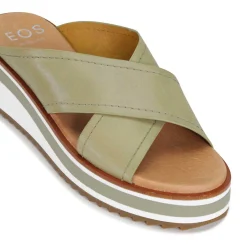 SPORT LEATHER CROSSOVER SLIDE SANDAL>EOS Footwear Cheap