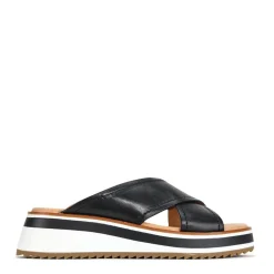 SPORT LEATHER CROSSOVER SLIDE SANDAL><noscript><img width=