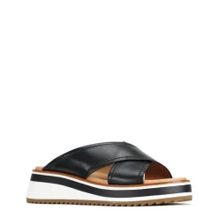 SPORT LEATHER CROSSOVER SLIDE SANDAL><noscript><img width=