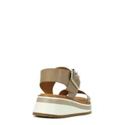SPORTY LEATHER WEDGE SANDAL><noscript><img width=