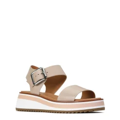 SPORTY LEATHER WEDGE SANDAL><noscript><img width=