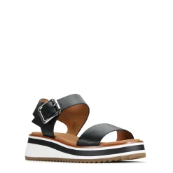 SPORTY LEATHER WEDGE SANDAL><noscript><img width=