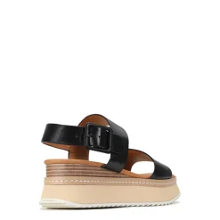 TONAL LEATHER WEDGE SANDAL><noscript><img width=