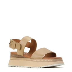 TONAL LEATHER WEDGE SANDAL><noscript><img width=