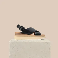 TONALITIES LEATHER PLATFORM WEDGE SANDALS>EOS Footwear Best
