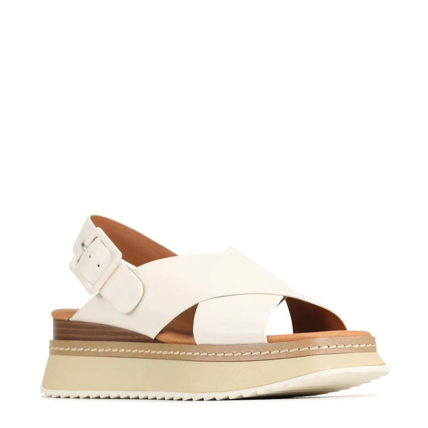 TONALITIES LEATHER PLATFORM WEDGE SANDALS>EOS Footwear Best