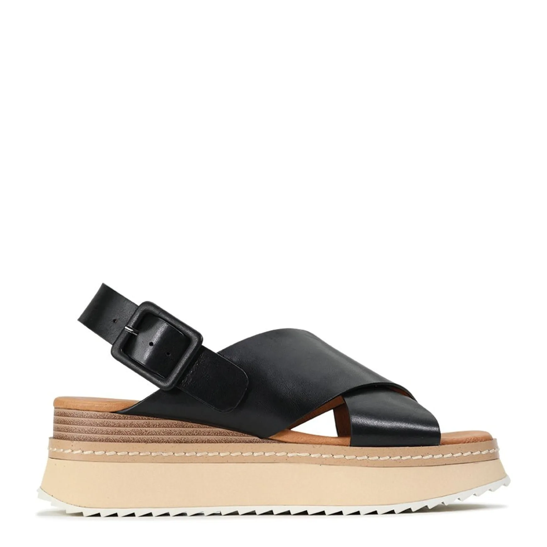 TONALITIES LEATHER PLATFORM WEDGE SANDALS>EOS Footwear Best