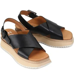 TONALITIES LEATHER PLATFORM WEDGE SANDALS><noscript><img width=