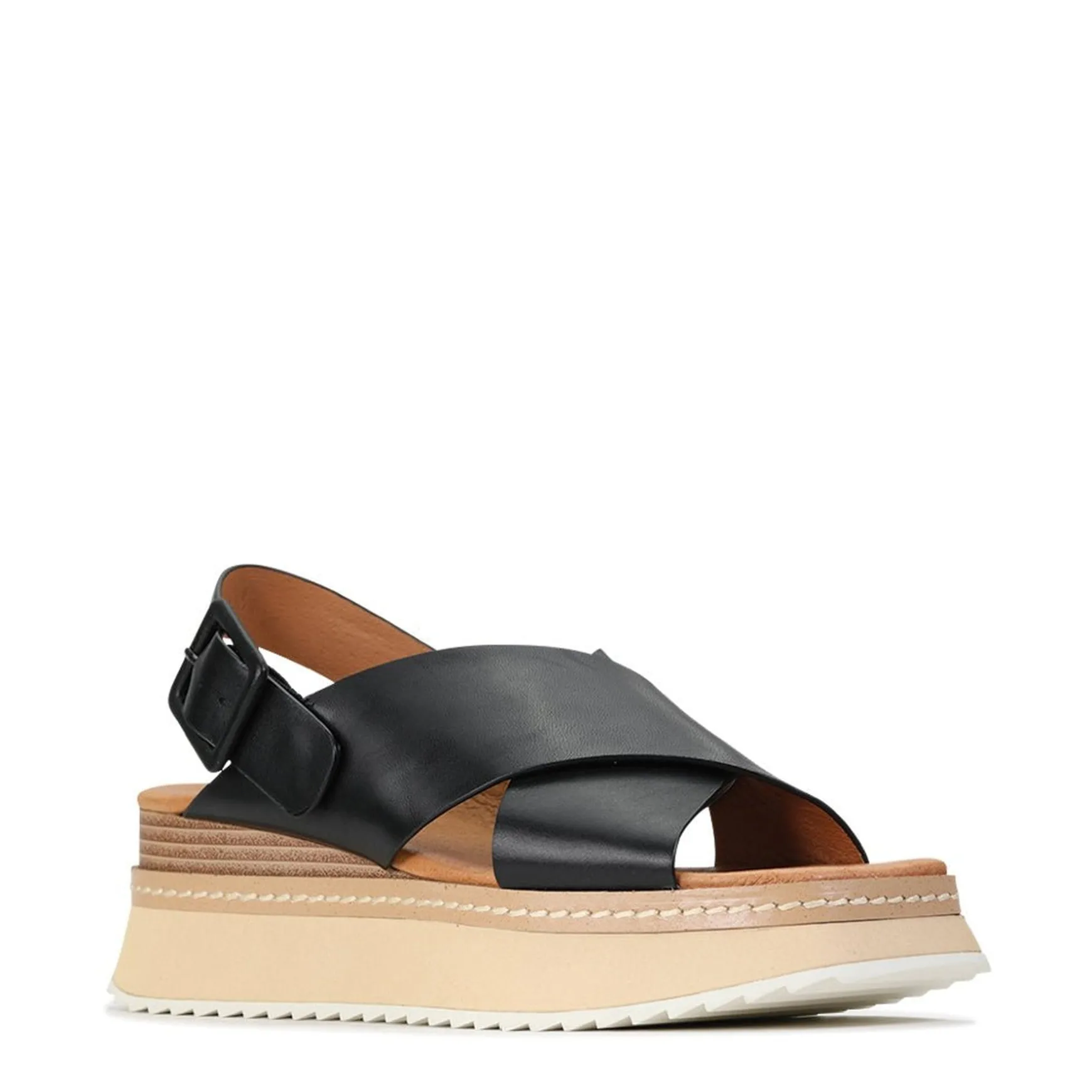 TONALITIES LEATHER PLATFORM WEDGE SANDALS>EOS Footwear Best
