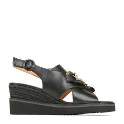 WAYFARER LEATHER WEDGE SANDALS><noscript><img width=