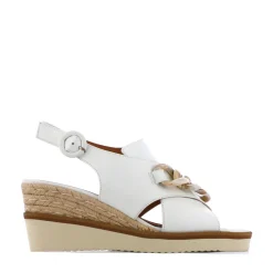 WAYFARER LEATHER WEDGE SANDALS><noscript><img width=