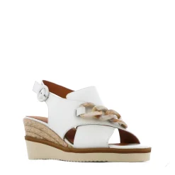 WAYFARER LEATHER WEDGE SANDALS><noscript><img width=