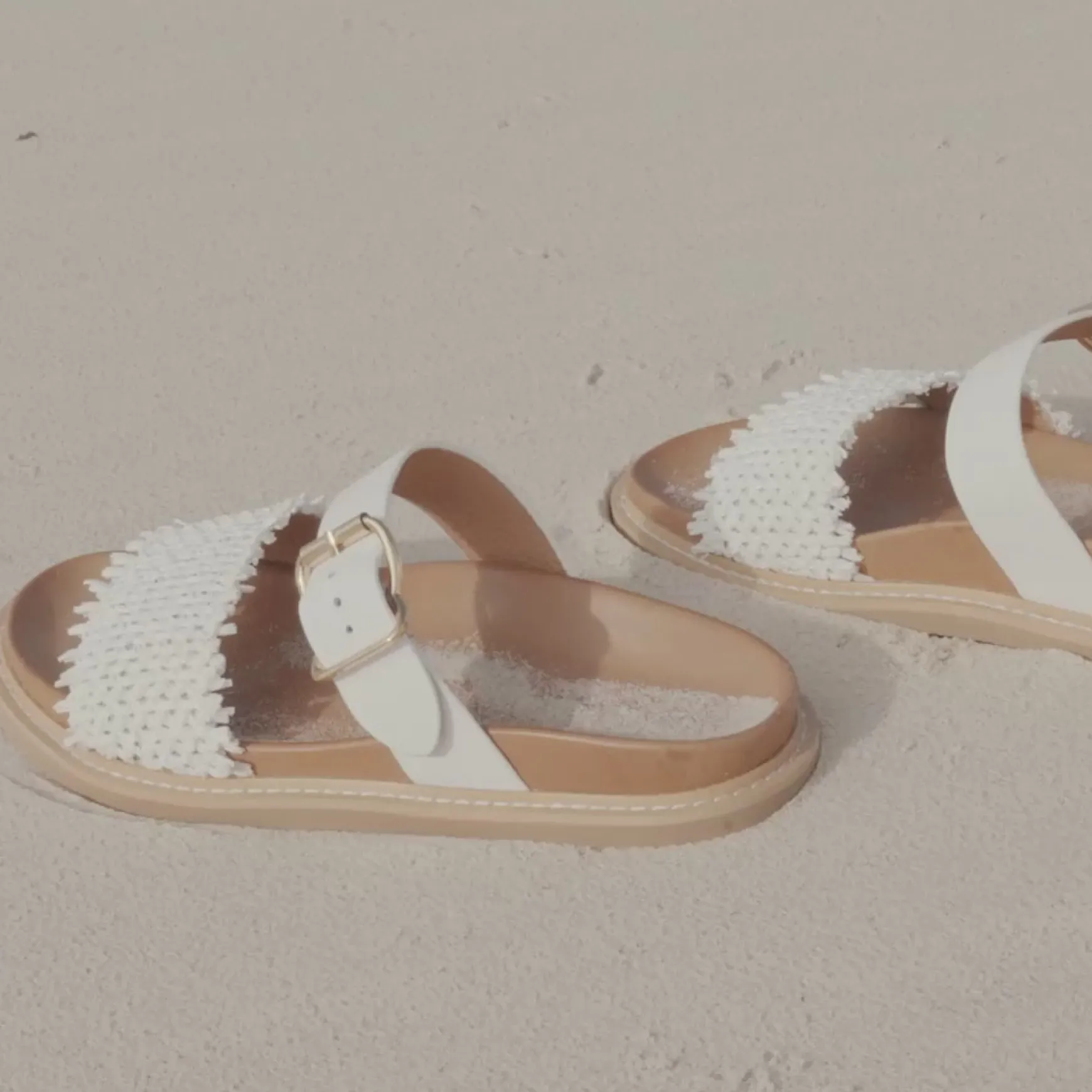 WEAVE SLIDE ARCHIVE SANDALS LEATHER>EOS Footwear Cheap
