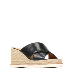 ZELIE LEATHER WEDGE ESPADRILLE SANDALS>EOS Footwear Outlet