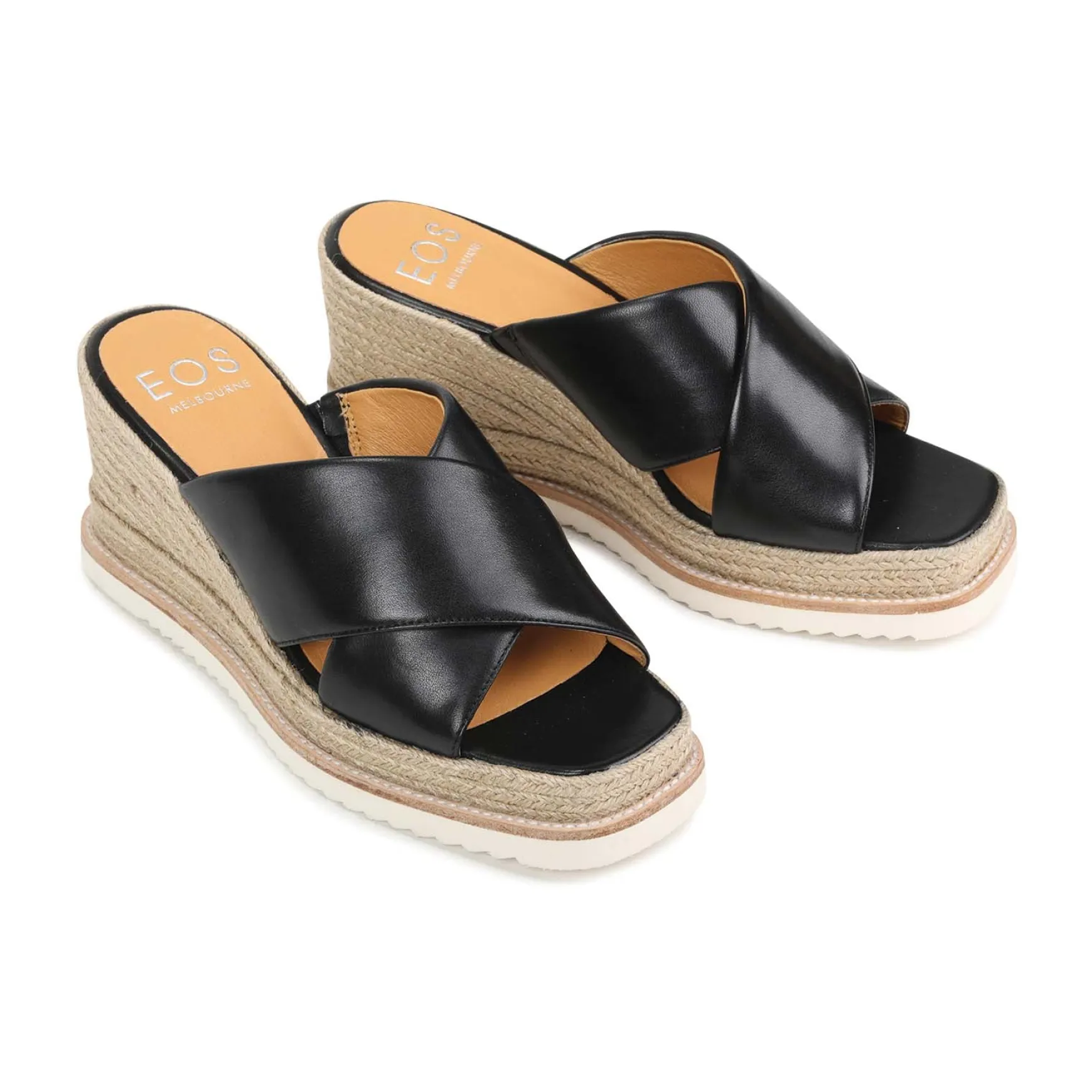 ZELIE LEATHER WEDGE ESPADRILLE SANDALS>EOS Footwear Outlet